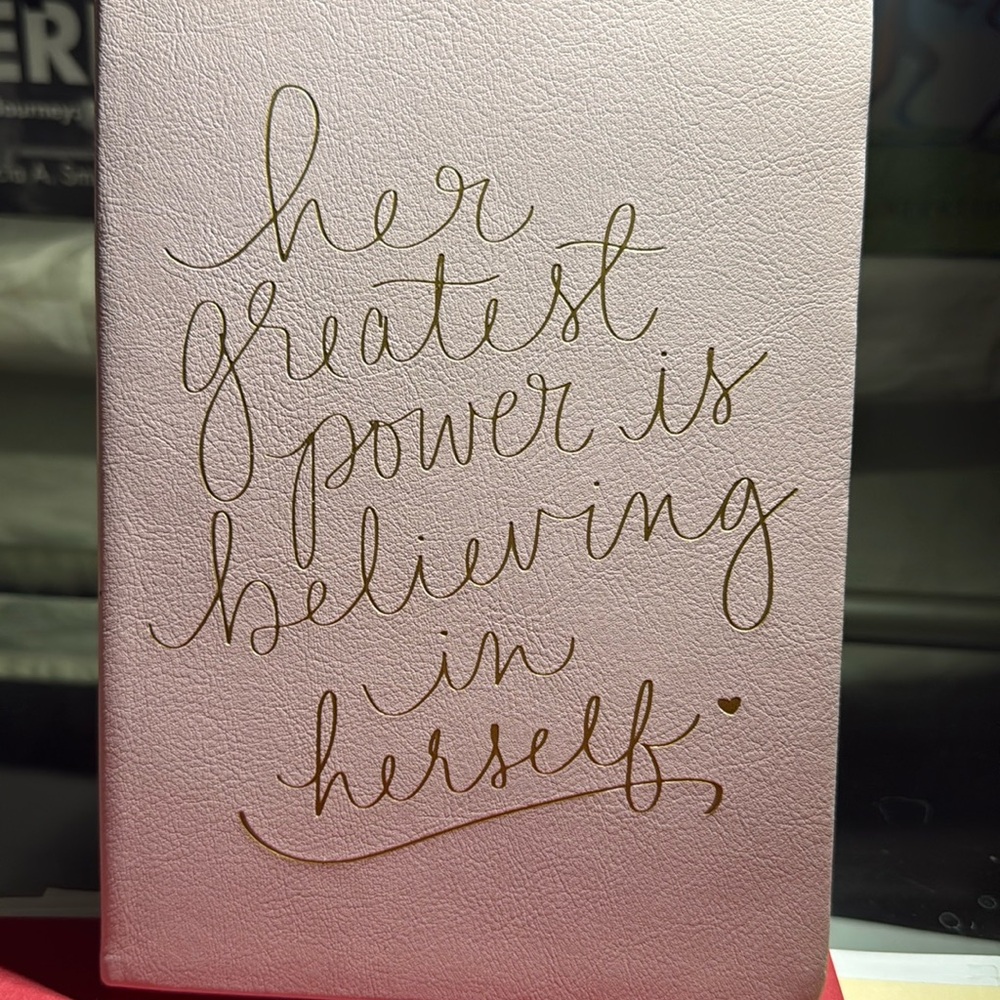 Inspirational Pink Journal with Gold Script